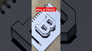 Dibujos 3D 🔥 Como Dibujar La letra B en Cuadricula shorts [upl. by Eseryt]