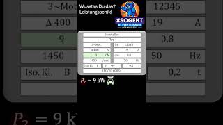 Leistungsschild eines Drehstrommotors Mechanische Leistung vs Elektrische Leistung [upl. by Joelle]