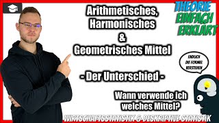 Arithmetisches Harmonisches und Geometrisches Mittel Unterschied [upl. by Tnaryb]