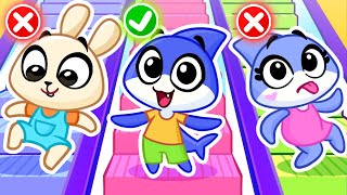 ¿Arriba o Abajo Escaleras Mágicas Arcoíris 🌈 Reglas de Seguridad para Niños por Sharky y Sparky [upl. by Berna]