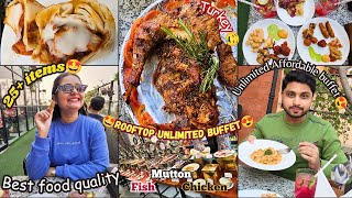 Rooftop unlimited buffet in kolkata🤩 UNLIMITED MUTTON🤤 Boho the sky cafe😍Cheapest buffet in kolkata🥳 [upl. by Queenie464]