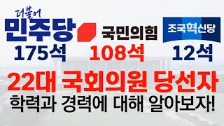 22대 국회의원 당선자들의 학력과 경력에 대해 알아보자 [upl. by Witha260]