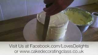 Preparing a cake before covering with fondant icing  Cake Decorating Beginners [upl. by Pevzner]