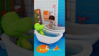 Nomi and Rexis Bathtub Trouble😂🛁💦 funny animation shorts [upl. by Atinnek]