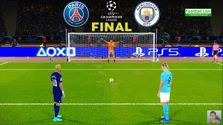 PSG vs Manchester City  Penalty Shootout  Final UEFA Champions League UCL  eFootball PES Gameplay [upl. by Sholeen]