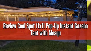 Review Cool Spot 11x11 PopUp Instant Gazebo Tent with Mosquito Netting Outdoor Canopy Shelter with [upl. by Tnaryb856]