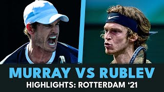 Andy Murray vs Andrey Rublev Extended Highlights  Rotterdam 2021 [upl. by Boote]