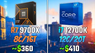 AMD RYZEN 7 9700X vs INTEL i712700K  Test in 6 Games [upl. by Salakcin]