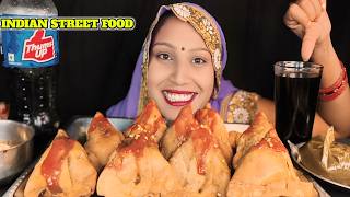 INDIAN FOOD SAMOSA mukbung indian food in hindi samosa mukbung eating show asmr samosa [upl. by Atram640]