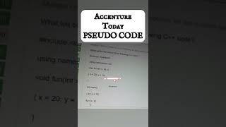 Accenture Today Pseudo Code  Nov 3 [upl. by Nauquf]