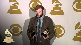 Bon Iver backstage at 54th GRAMMY Awards  GRAMMYs [upl. by Airdnaxila]