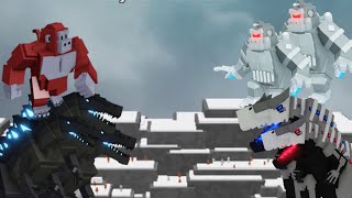 Kaiju Spinosaurus amp Andy vs Mayhem And Mecha Andy Team Deathmatch Roblox Attack on kaiju 1 [upl. by Elehcim]