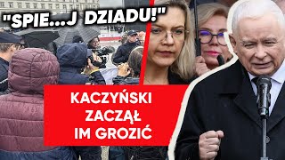 Manifestanci rozsierdzili Kaczyńskiego Krzyki na wystąpieniu w trakcie miesięcznicy smoleńskiej [upl. by Walke]