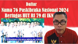 Nama 76 paskibraka Nasional 2024Bertugas HUT RI 79 di IKN [upl. by Mauro]