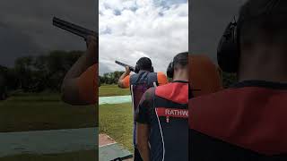 ISSF TRAP SHOOTING Shotgun shooter  shooting game sports clayshooting [upl. by Yanttirb]