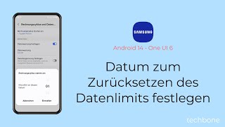 Datum zum Zurücksetzen des Datenlimits festlegen  Samsung Android 14  One UI 6 [upl. by Nayrda455]