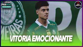 PALMEIRAS CHEGA BEM E SEQUENCIA DE VITORIAS LEVA A LIDERANÇA EM CASA  PES 2021  HD  OREGON PB [upl. by Llehsyt]