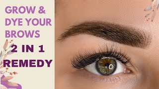 Dye and Grow uhr eyebrows with 2 in 1 simplest remedy with simplest 2 ingredients [upl. by Iphlgenia]