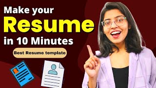 Best resume template for FRESHERS  How to make resume   Anshika Gupta [upl. by Derag]