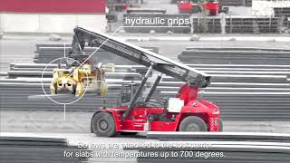 Kalmar Reachstackers Handling Steel Slabs [upl. by Iemaj]