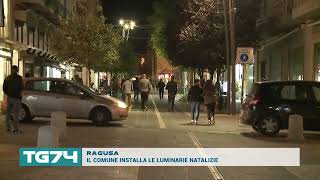 RAGUSA  IL COMUNE INSTALLA LE LUMINARIE NATALIZIE [upl. by Nnaeirual629]