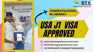 MrAbhinav testinomial USA J1RIA IMMIGRATION SERVICES [upl. by Ahsiya]