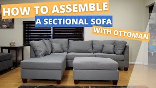 Sectional Sofa With Ottoman Assembly [upl. by Fernandes955]