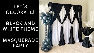 Masquerade Party Backdrop With Feather Balloon Columns  TimeLapse Video [upl. by Inger]