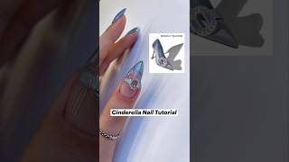 Wow 🙀 Cinderella shoe nail tutorial  Cinderella nail art Cinderella nails Cinderella shoe [upl. by Bilbe507]