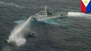 Philippines accuses China of attacking fishermen with water cannon [upl. by Darryn614]