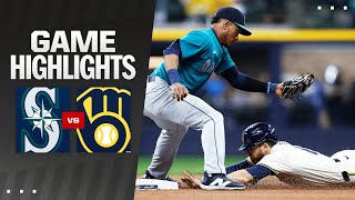 Mariners vs Brewers Game Highlights 4724  MLB Highlights [upl. by Fredia371]