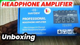 HEADPHONE AMPLIFIER Unboxing  HAYDEN HA400 professional headphone amplifier unboxing [upl. by Nylyoj]