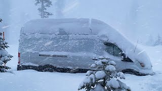 Surviving an Extreme Ice Blizzard  Freezing Snow Storm  Cozy Winter Van Life Camping vanlife [upl. by Pearlman]