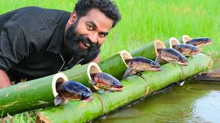 Bamboo SnakeHead Recipe  മുളയിൽ ചുട്ട വരാൽ  M4 Tech [upl. by Ilana]