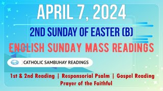 7 April 2024 English Sunday Mass Readings  2nd Sunday of Easter B [upl. by Avi972]