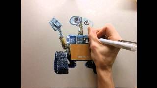 drawing time lapse  hyperrealistic art  how to draw walle [upl. by Wakeen274]