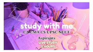 Study with me for 8 hour consistently  Join on live session CA CMA CS Exams December 2024 [upl. by Inol]