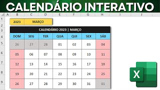 Calendário Dinâmico no Excel  Como Fazer Calendário Automático e Interativo  Baixar Grátis [upl. by Anaz]