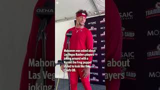 Chiefs Quarterback Patrick Mahomes Talks About Raiders Kermit The Frog Puppet kansascitychiefs [upl. by Yecrad]