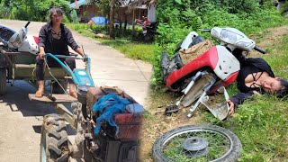 Repairing a motorbike with a broken neck due to a fall  Motorcycle restoration repair girl  trang [upl. by Yadsendew311]