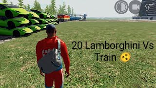 20 Lamborghini Vs Train  Indian Bike Driving 3D  Krishna Gameing [upl. by Martino926]