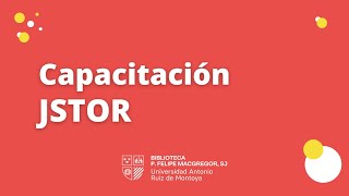 Capacitación JSTOR [upl. by Jeri]