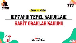 SABİT ORANLAR KANUNU KİMYANIN TEMEL KANUNLARI  10SINIF KİMYA TYT KİMYA [upl. by Roots]