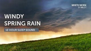 Windy Spring Rain  10 Hours Sleep Sound  Black Screen [upl. by Filler]