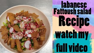 the best labanese fattoush salad recipe how to make fattoush salad try to at your home yammy🤭 [upl. by Kcirddet]