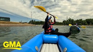 Trying out kayak cross ahead of 2024 Olympics [upl. by Agrippina]