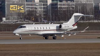 Bombardier Challenger 350 from NetJets CSCHI departure at Munich Airport MUC EDDM [upl. by Henryson]