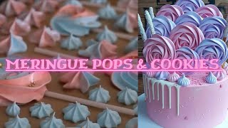 How to make meringue pops amp cookies  cake decorating ideas with meringue pops n cookies [upl. by Lobiv]