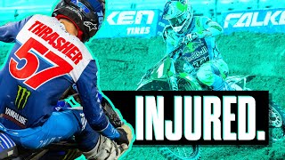 INJURED Nate Thrasher Chase Sexton Ryder Difrancesco amp More Updates After Glendale SX Crash [upl. by Ahsinom]