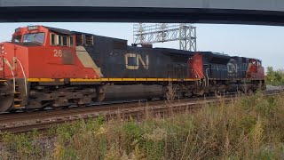 TRAINS CN Intermodal Eastbound at Dorval Airport Ramps [upl. by Negroj]